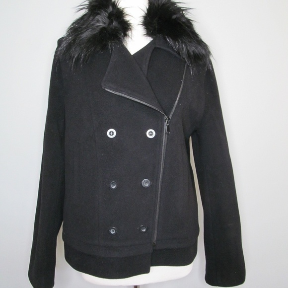 Rebecca Minkoff Brando Wool Blend Moto Jacket - Black Women Size Large - Picture 3 of 15